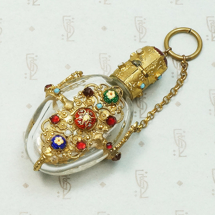 Exquisite Victorian Chatelaine Perfume Bottle