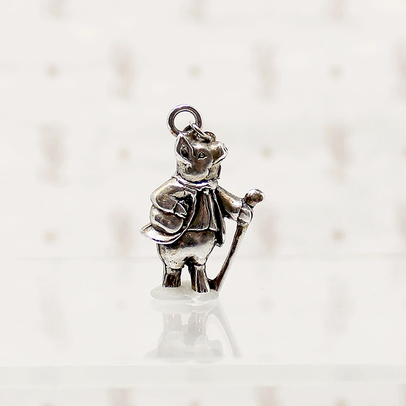 Our Sartorial Pig Sterling Silver Charm