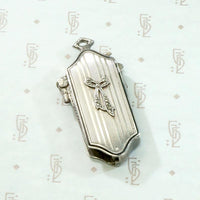 Folding Lorgnette Pendant in Engraved Sterling Case