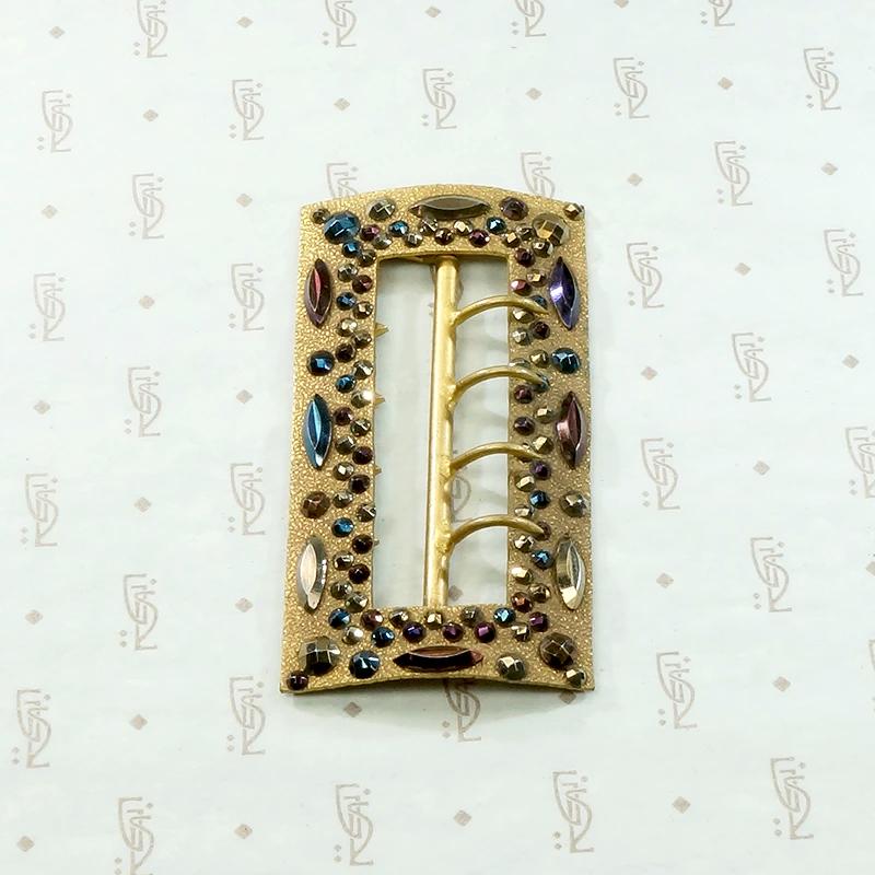 Parti Colored Cut Steel Victorian Belt Buckle