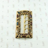 Parti Colored Cut Steel Victorian Belt Buckle