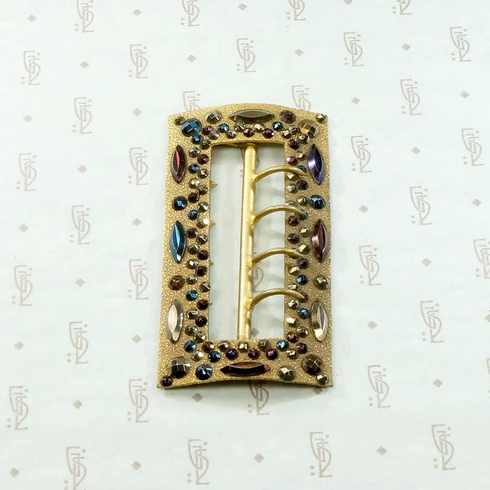 Parti Colored Cut Steel Victorian Belt Buckle