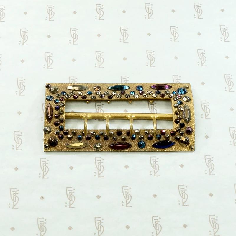 Parti Colored Cut Steel Victorian Belt Buckle