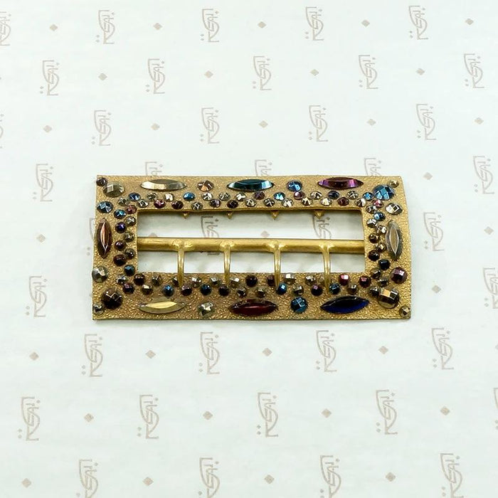 Parti Colored Cut Steel Victorian Belt Buckle