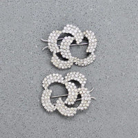 Set of Sparkling Stylized Flower Barrettes