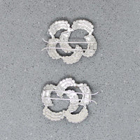 Set of Sparkling Stylized Flower Barrettes