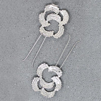 Set of Sparkling Stylized Flower Barrettes