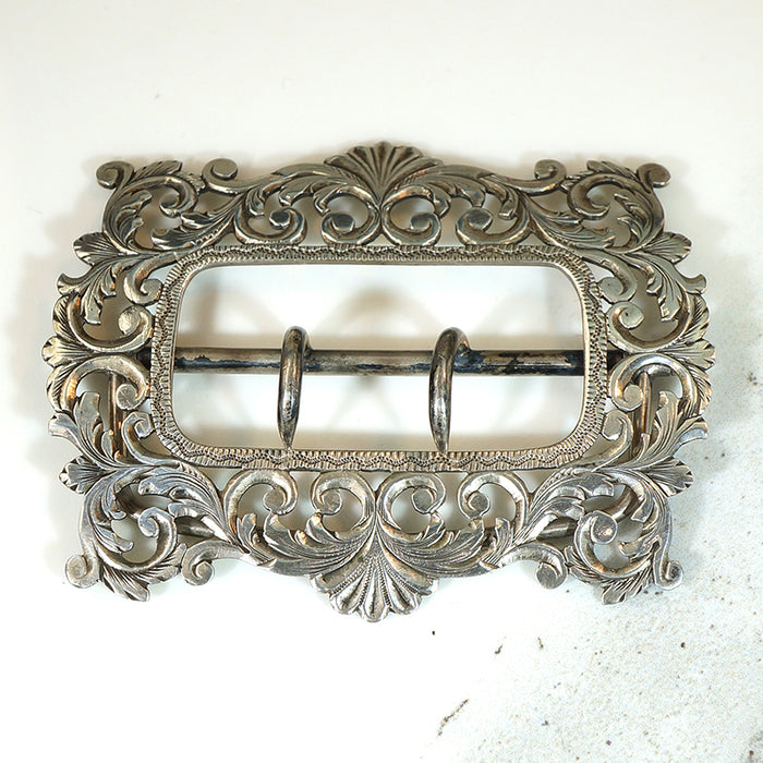 Hand Engraved Sterling Acanthus Leaf Buckle
