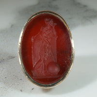 Woman with Rod & Orb Carnelian Intaglio Fob