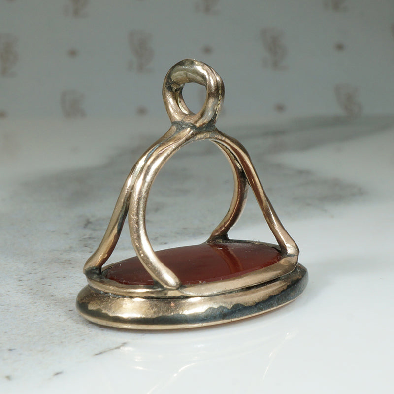 Woman with Rod & Orb Carnelian Intaglio Fob