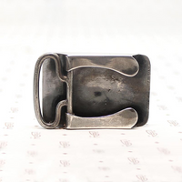 Powerful Elephant Sterling & Niello Belt Buckle