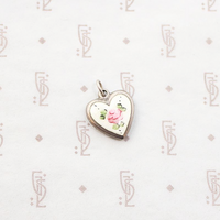 Millie's Enameled Rose Heart Charm