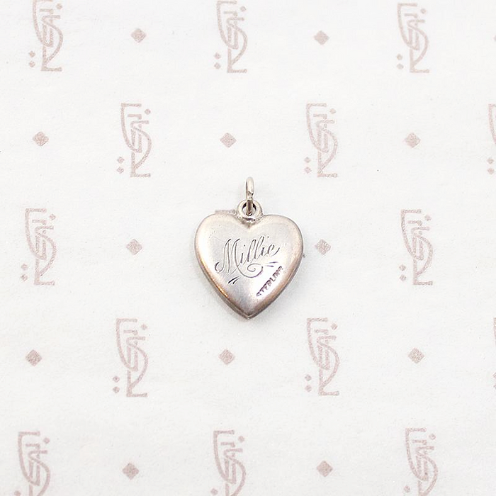 Millie's Enameled Rose Heart Charm