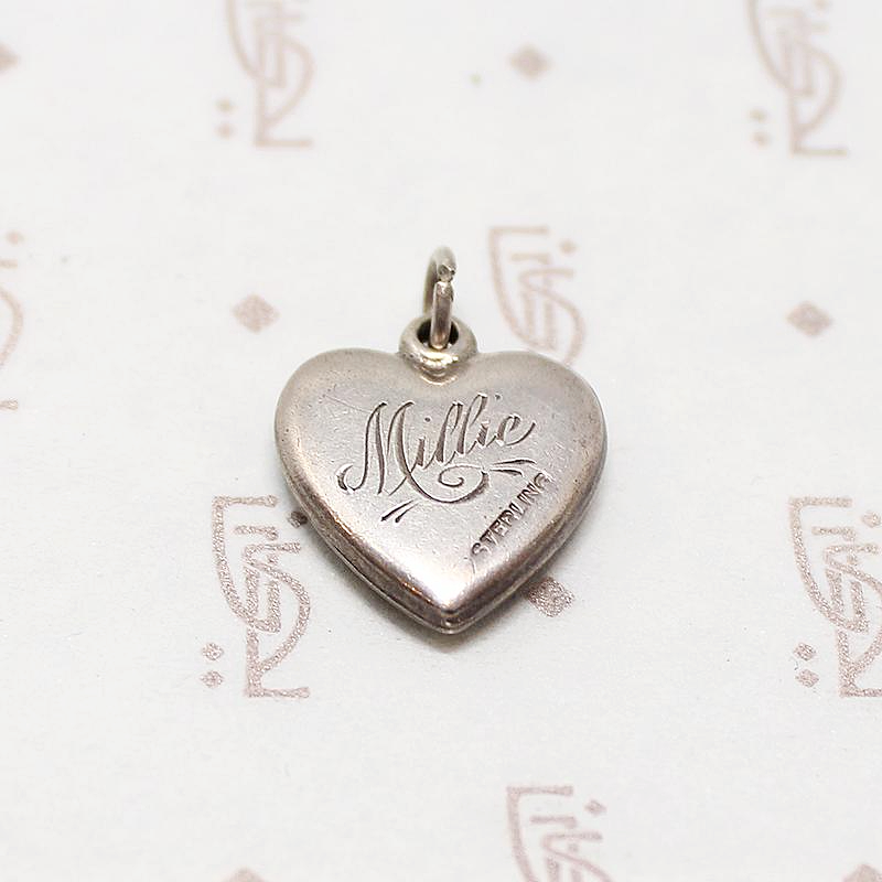 Millie's Enameled Rose Heart Charm