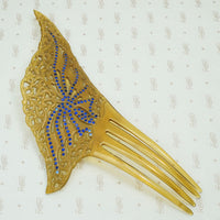 Elaborate Vintage Celluloid Butterfly Hair Comb