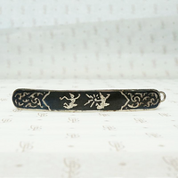 Siam Silver Barrette with Engraved Dancers