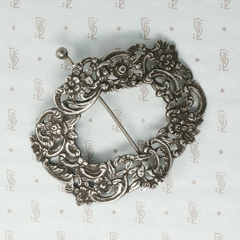 Romantic Georgian Silver Cloak Pin