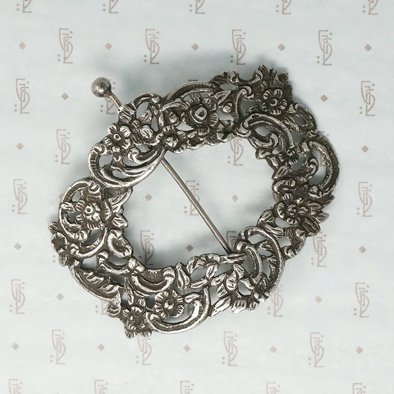 Romantic Georgian Silver Cloak Pin