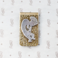 Brass & Silver Vintage Kokopelli Money Clip