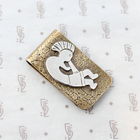 Brass & Silver Vintage Kokopelli Money Clip