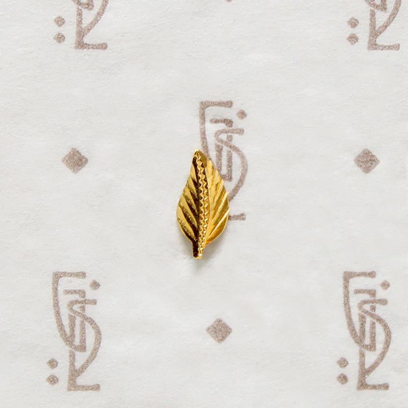 Tiny Gold Leaf Single Stud Earring