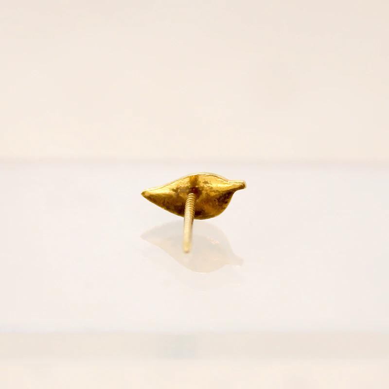 Tiny Gold Leaf Single Stud Earring
