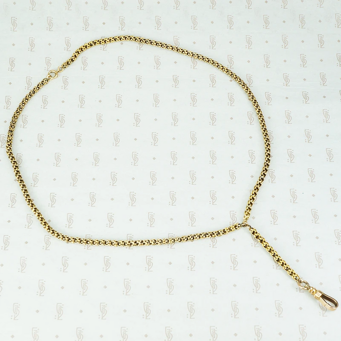 14k yellow gold antique chain with drop hook
