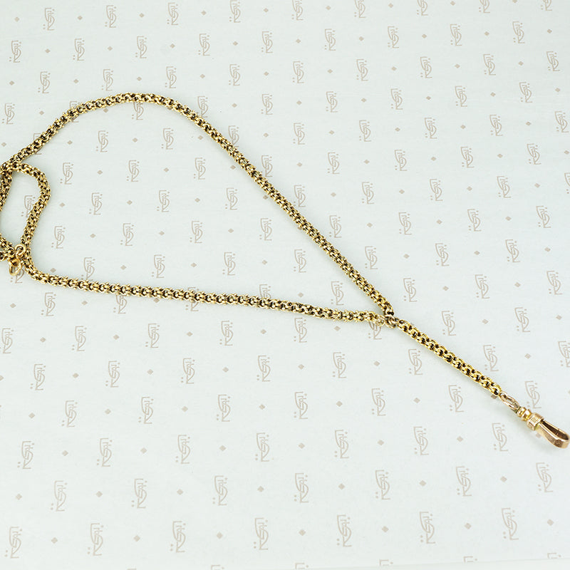 Hand Made Antique 14k Gold Y Chain with Hook