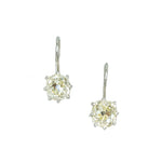 pale yellow omc platinum lever back drop earrings 2.28 tcw