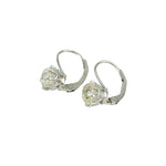 pale yellow omc platinum lever back drop earrings 2.28 tcw side view
