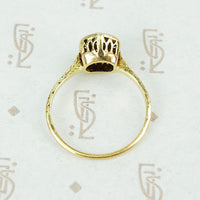 1920's yellow gold filigree diamond ring side view