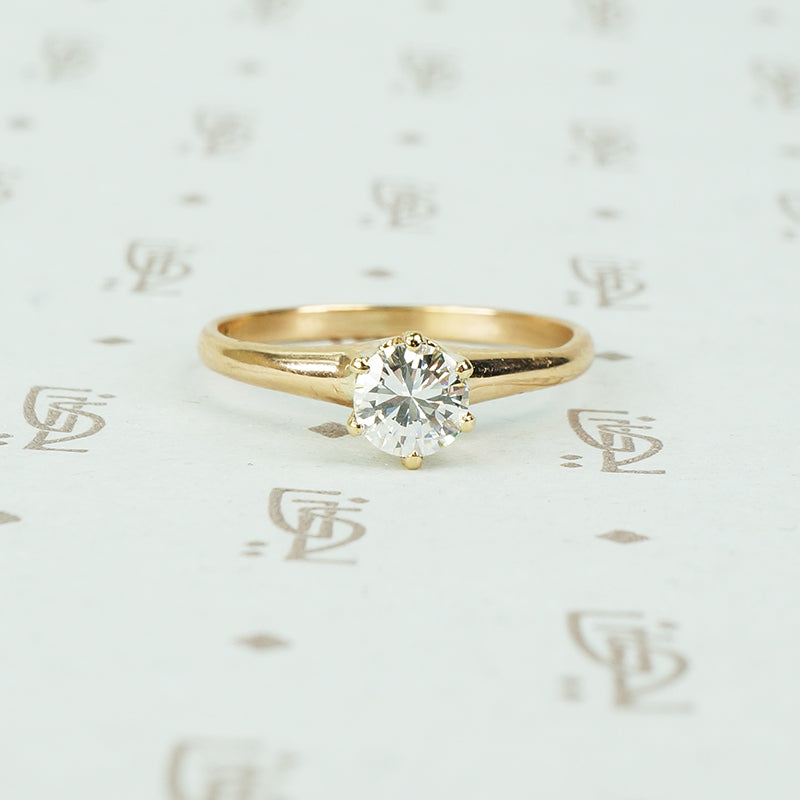 yellow gold vintage diamond solitaire engagement ring