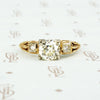 1940's yellow gold 1.27 yellow diamond engagement ring