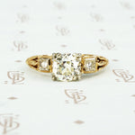 1940's yellow gold 1.27 yellow diamond engagement ring