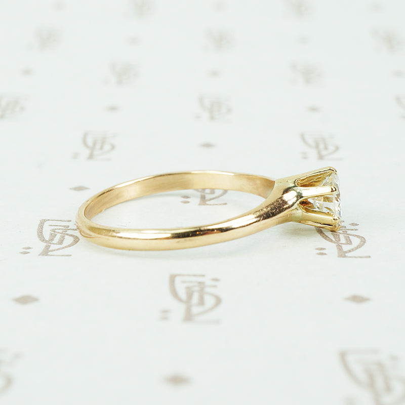 yellow gold vintage diamond solitaire engagement ring