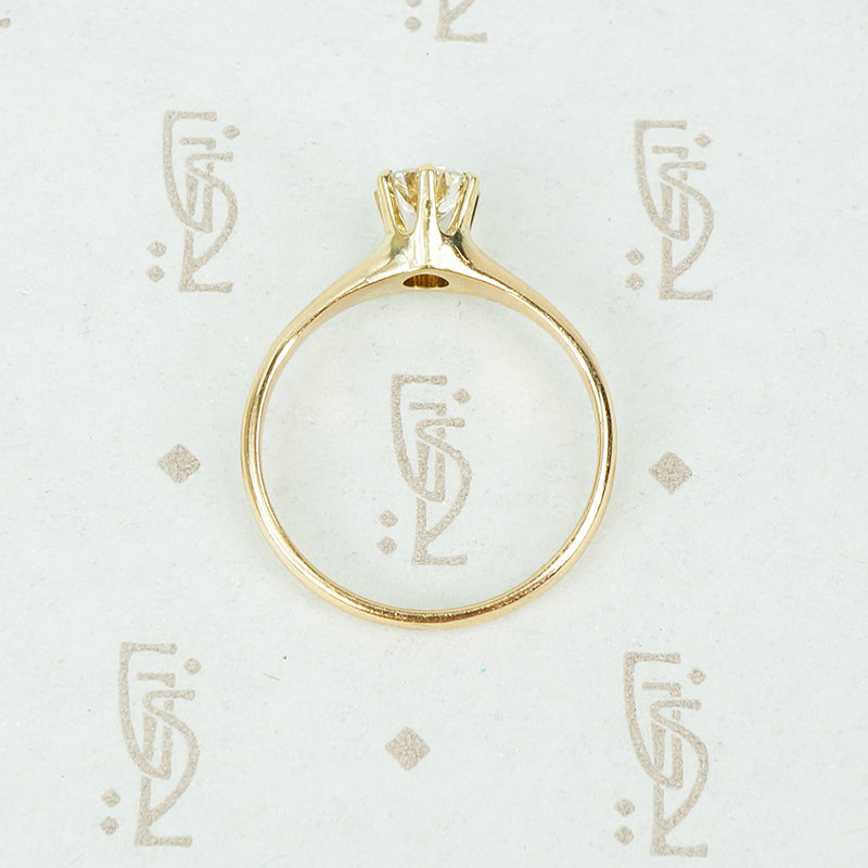 yellow gold vintage diamond solitaire engagement ring
