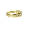 Wide Vintage Yellow Gold Cushion Cut Diamond Band