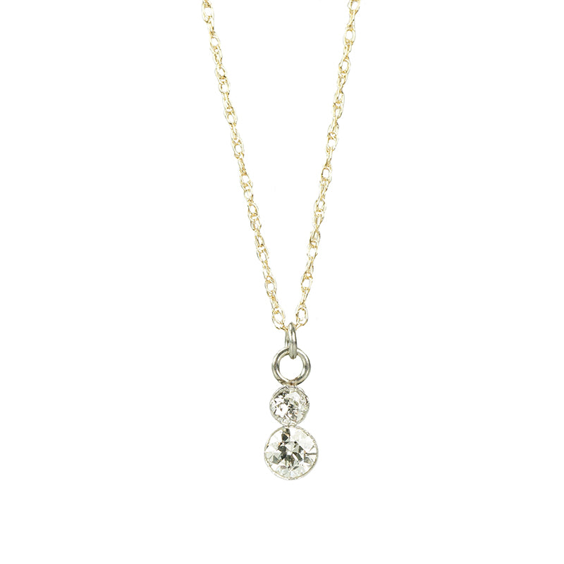 Orbit Double Diamond Pendant - Gem Set Love