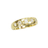 Wide Vintage Yellow Gold Cushion Cut Diamond Band