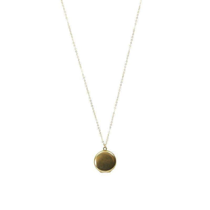 Vintage Gold Filled Round Locket on a long chain