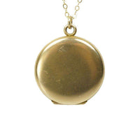 Vintage Gold Filled Round Locket on a long chain