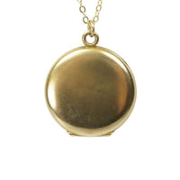 Vintage Gold Filled Round Locket on a long chain