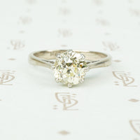 1.28 carat pale yellow old european cut diamond solitaire