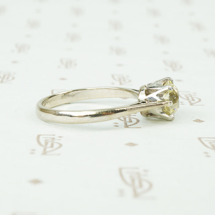 Stunning 1920's Yellow Diamond Solitaire