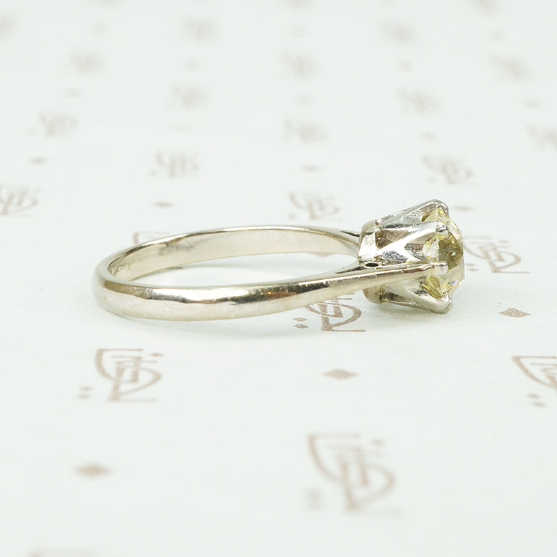 Stunning 1920's Yellow Diamond Solitaire