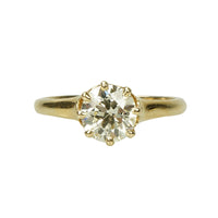 Fancy Light Yellow Old Euro Diamond Engagement Ring