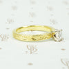 Vintage 18k Yellow Gold Emerald Cut Diamond Ring