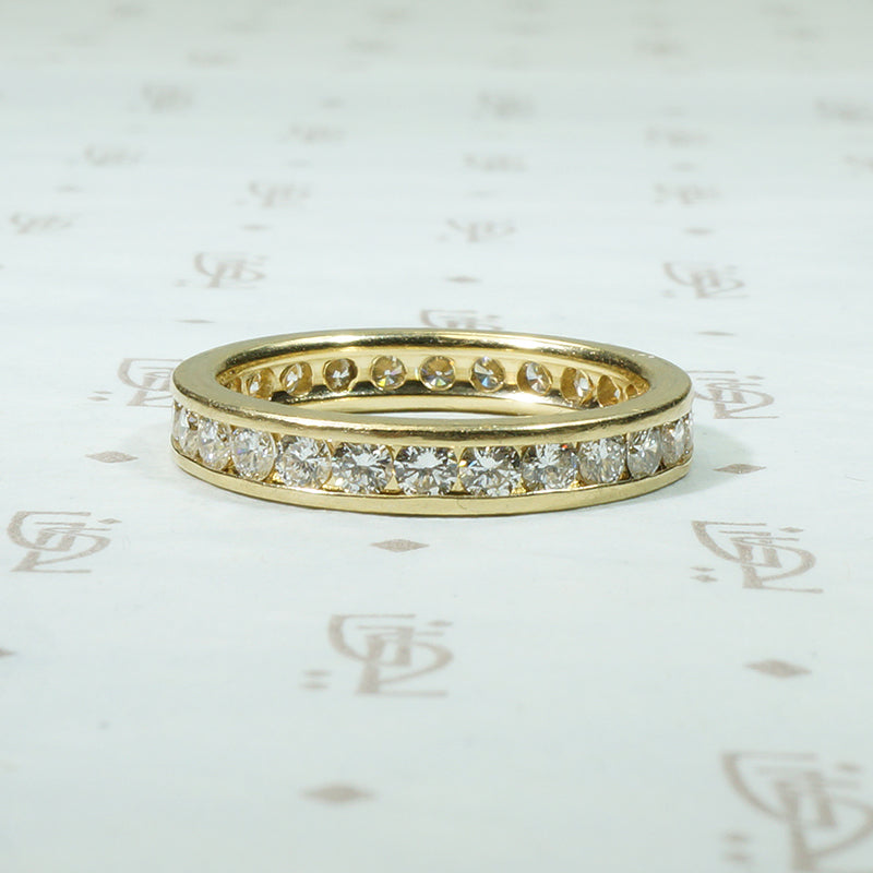 Gold Channel Set Diamond Eternity Band