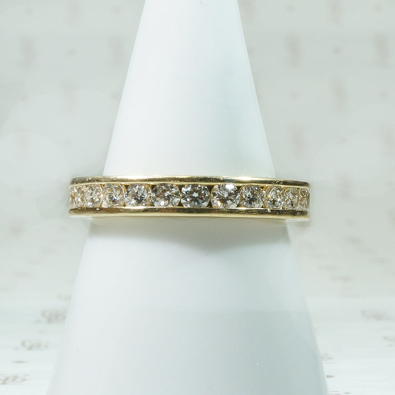 Gold Channel Set Diamond Eternity Band