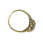 Deco Yellow Gold Filigree Engagement Ring